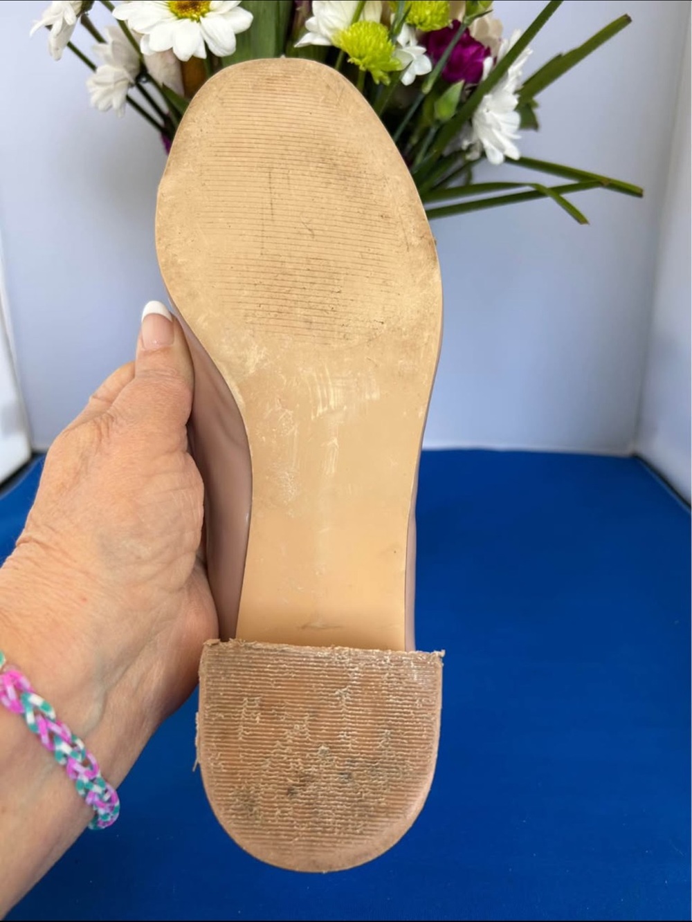 Steve Madden Nude Patent Mary Jane Block Heel Pumps - Picture 5 of 5
